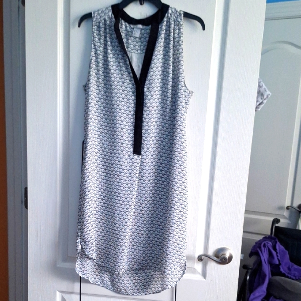 H&M Monochrome Patterned Dress Sz 14
